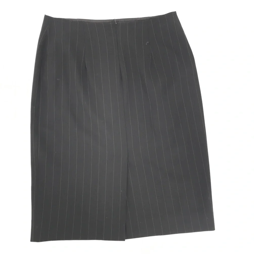 Max Mara Pinstriped Wool Skirt Black Size 4 - Picture 6 of 9